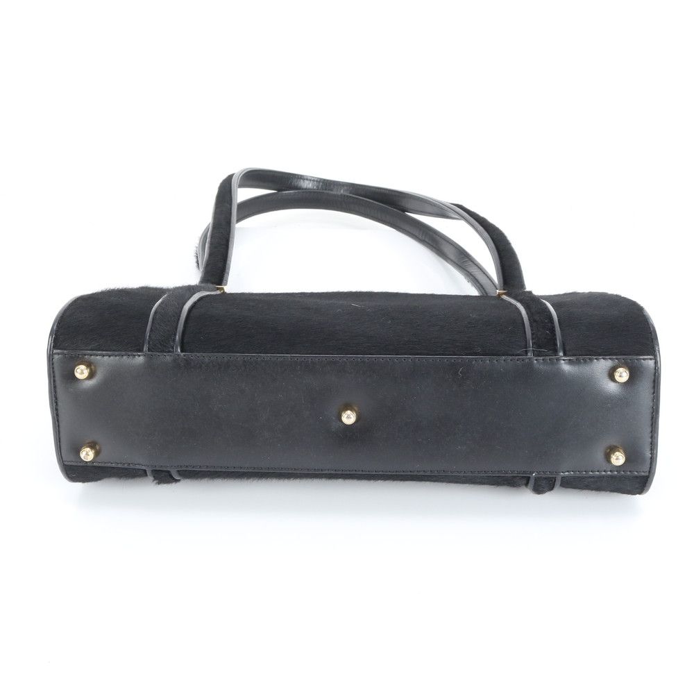 Gucci Calf Hair Leather Shoulder Bag Tote Hand Black — view 6