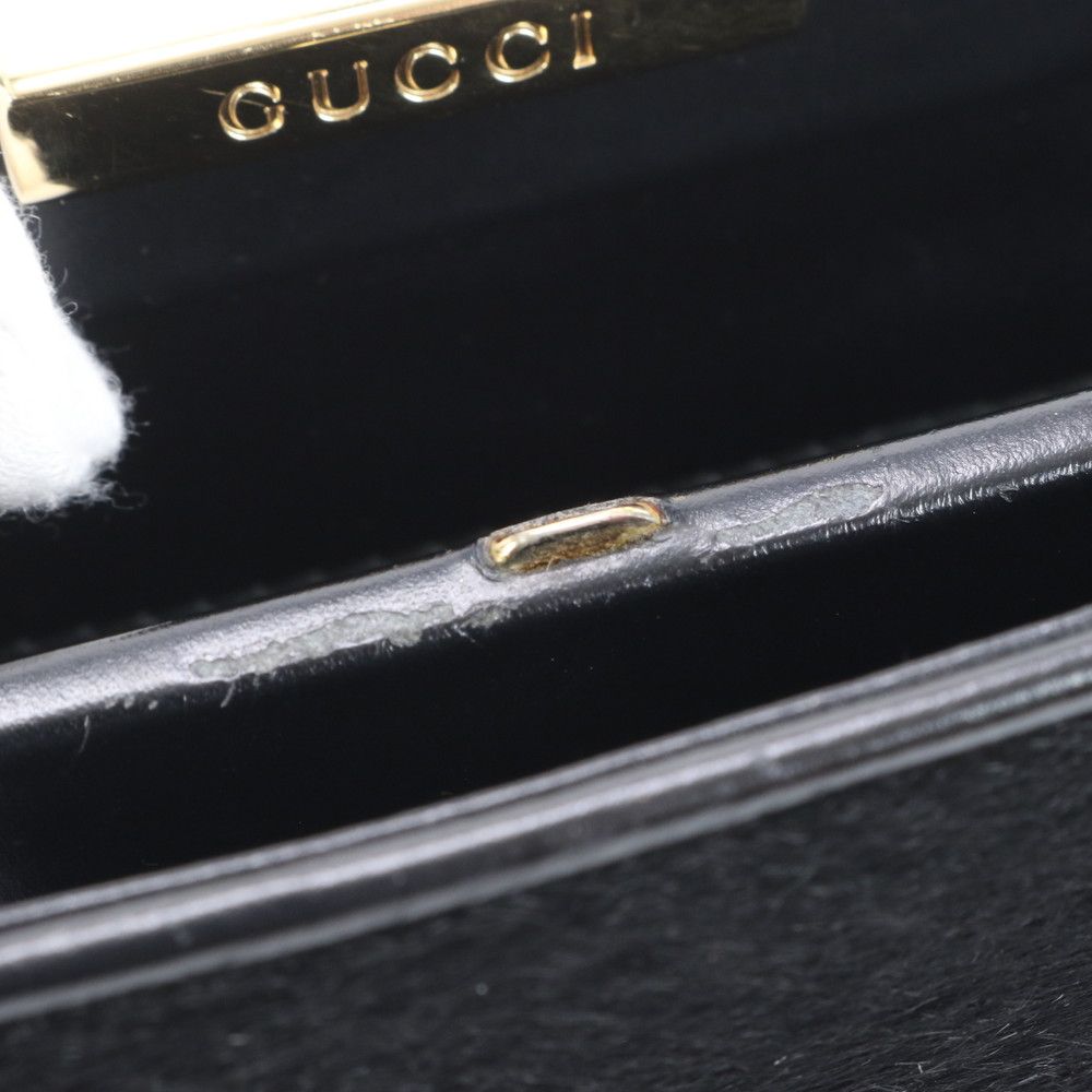 Gucci Calf Hair Leather Shoulder Bag Tote Hand Black — view 8