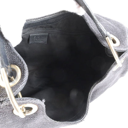Gucci Guccissima Leather Canvas Shoulder Bag Black Eem — view 7