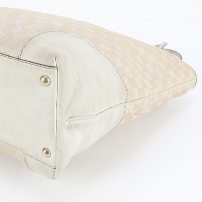 Gucci GG Canvas Leather Tote Shoulder Hand Beige Ree — view 4