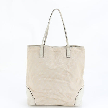 Gucci GG Canvas Leather Tote Shoulder Hand Beige Ree — view 3