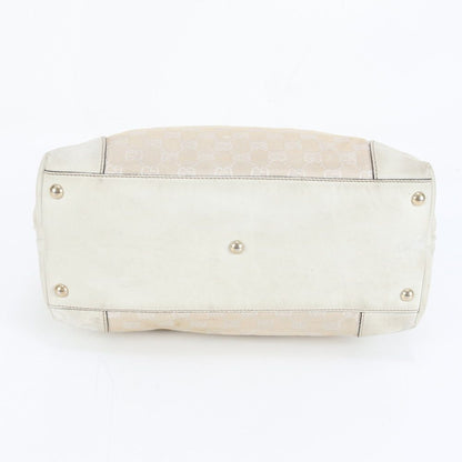 Gucci GG Canvas Leather Tote Shoulder Hand Beige Ree — view 5
