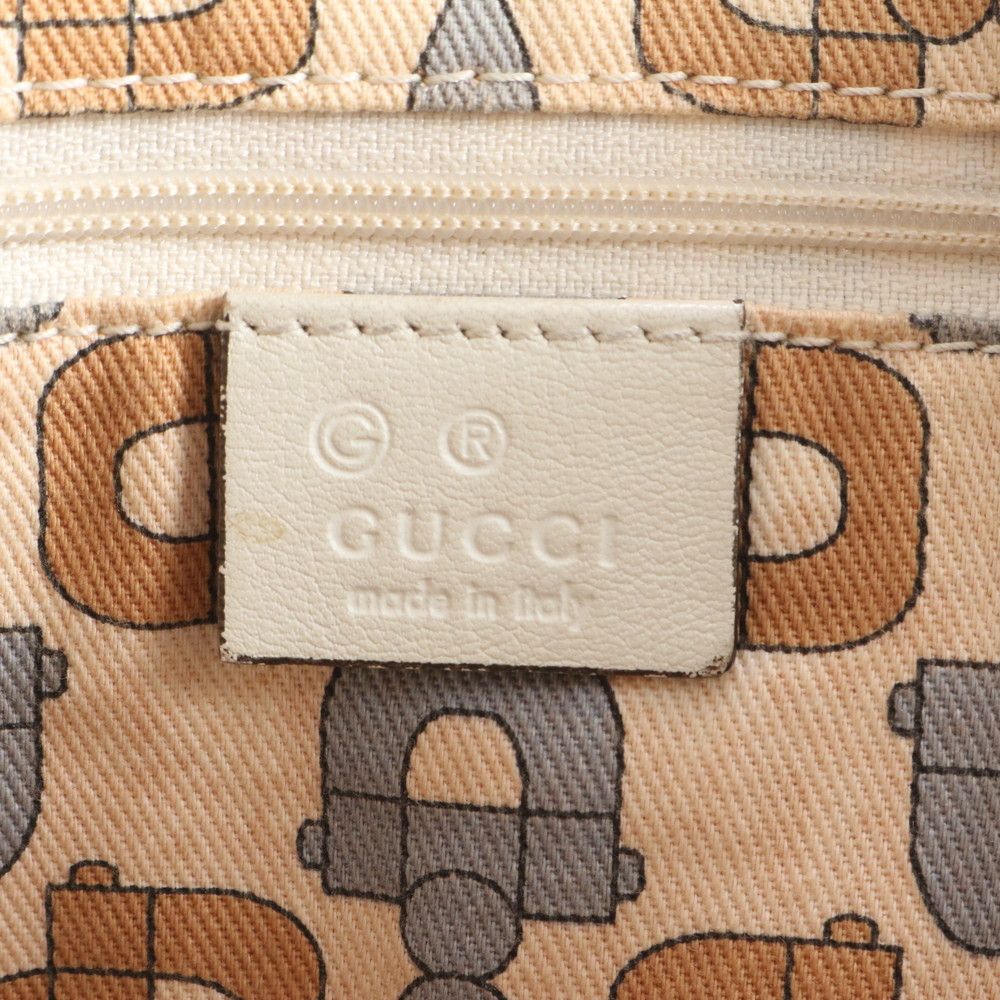 Gucci GG Canvas Leather Tote Shoulder Hand Beige Ree — view 8