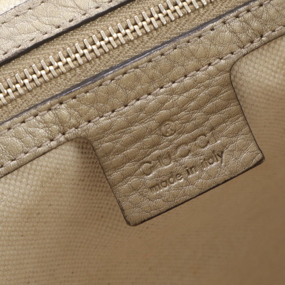Gucci Bella Ribbon Bamboo Tassel Leather Shoulder Bag Gold Mee — view 8