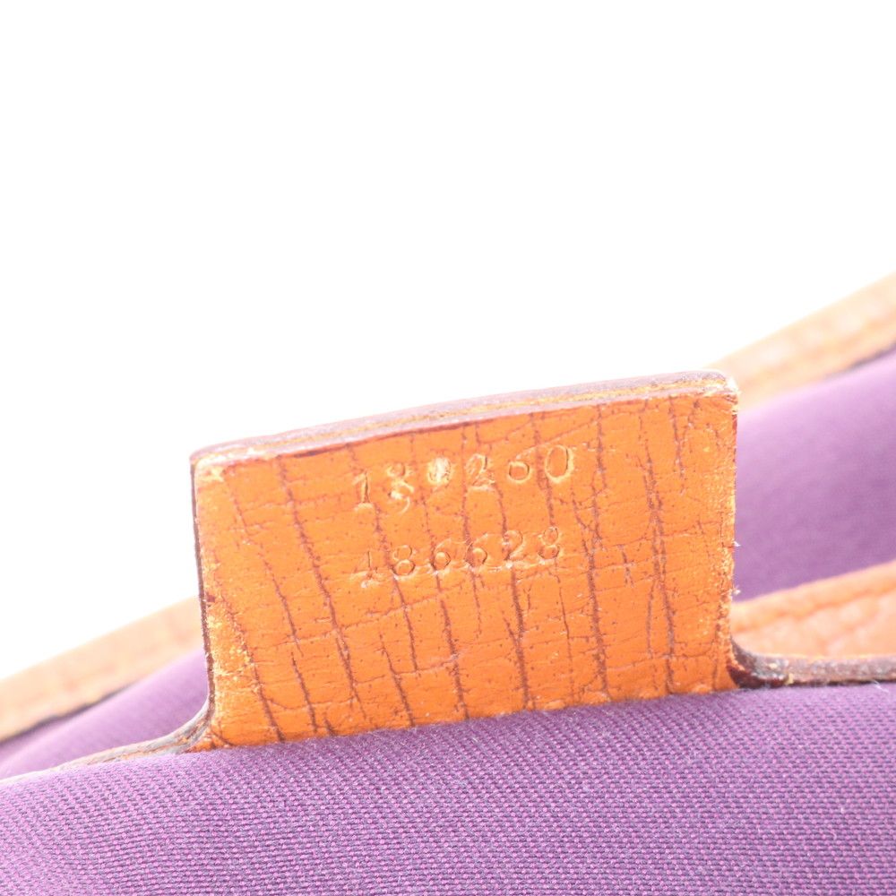 Gucci GG Canvas Sherry Line Leather Tote Shoulder Hand Brown Rem — view 9
