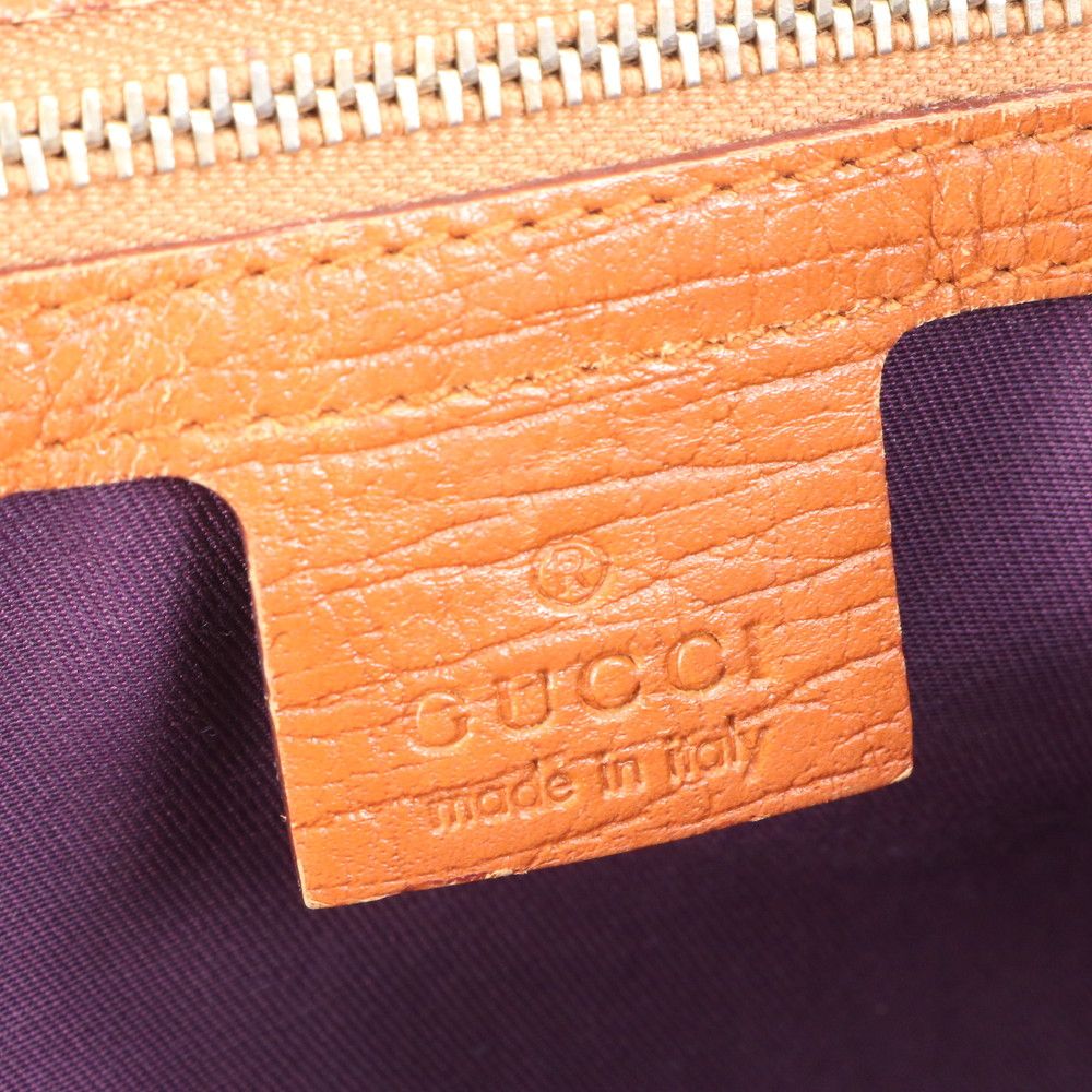 Gucci GG Canvas Sherry Line Leather Tote Shoulder Hand Brown Rem — view 8