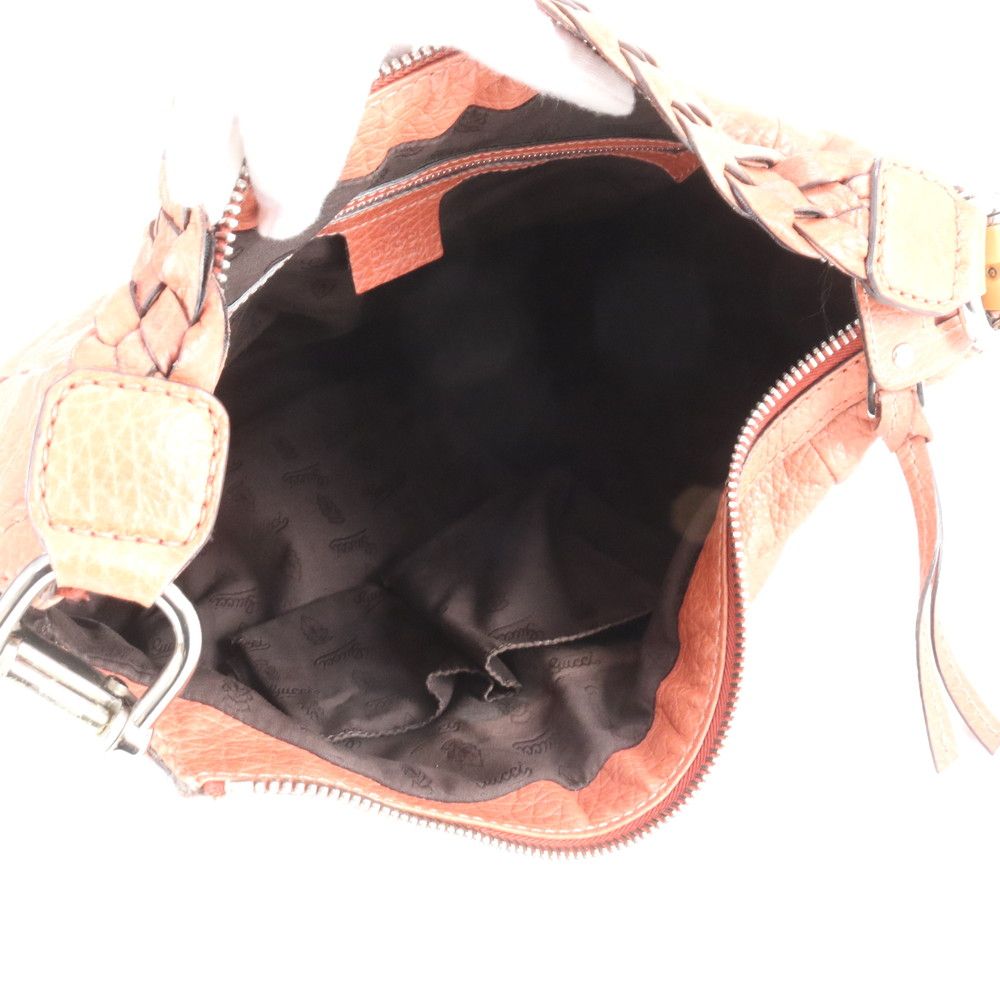 Gucci Bamboo Braided Leather Shoulder Bag Tote Hand — view 7