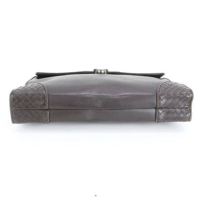 Bottega Veneta Intrecciato Leather Business Document Briefcase Brown Rem — view 5