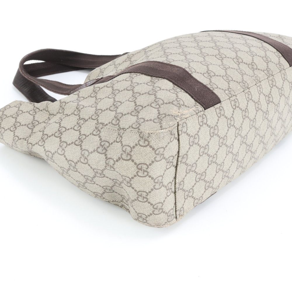 Gucci GG Supreme Leather Tote Shoulder Business Brown — view 4