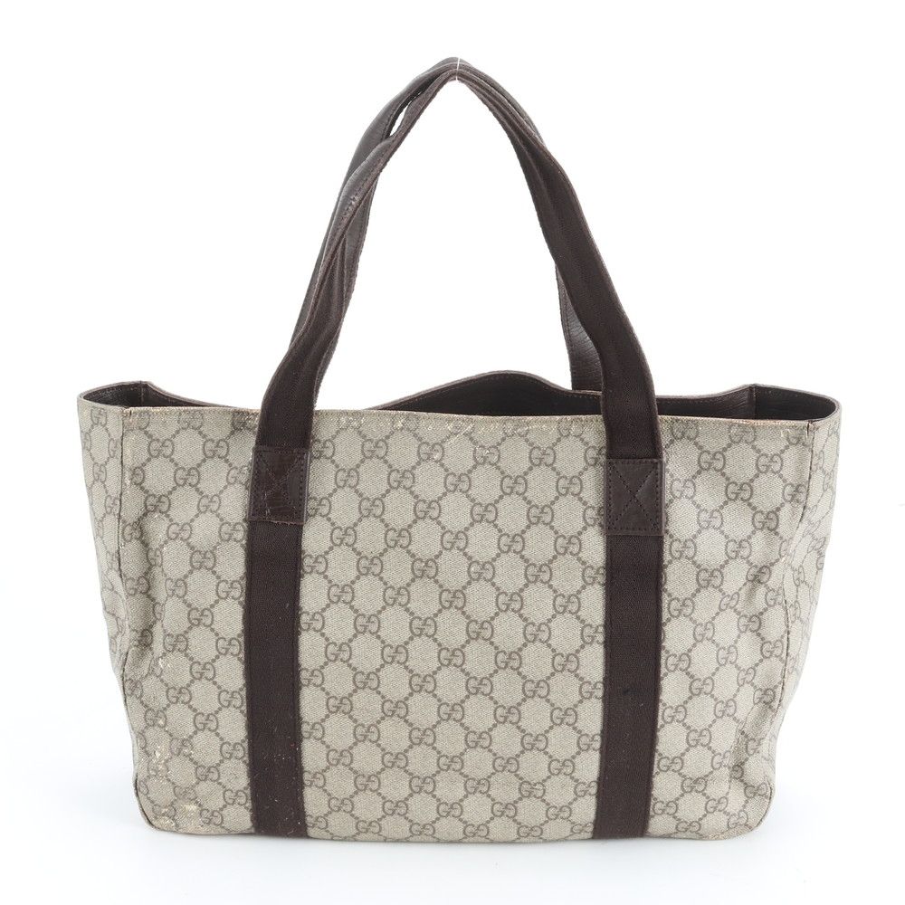 Gucci GG Supreme Leather Tote Shoulder Business Brown — view 3