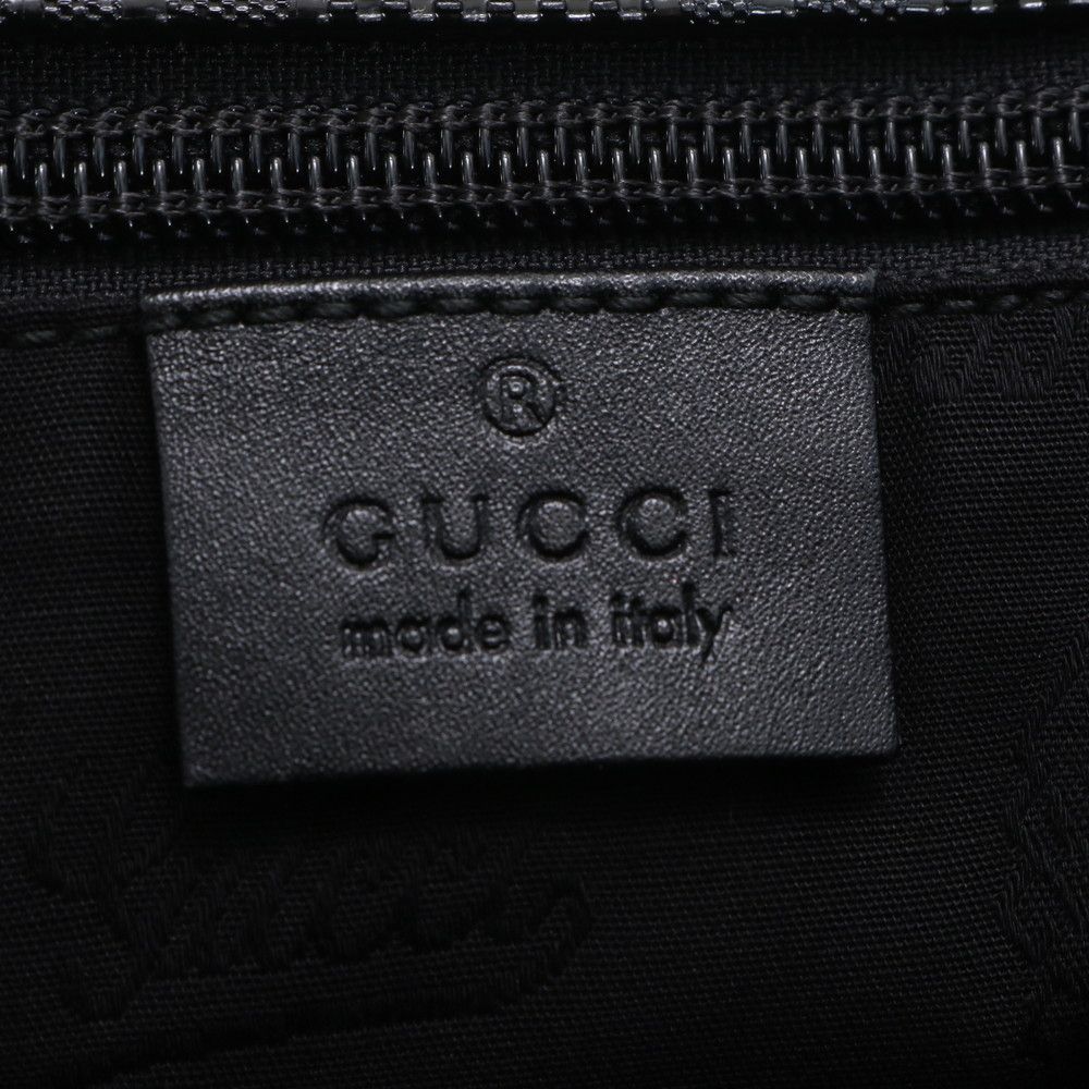 Gucci GG Crystal Leather Nylon Shoulder Bag Crossbody Messenger Black — view 9