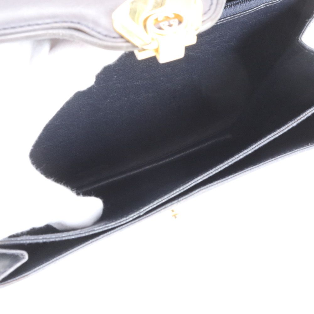 Gucci Vintage Leather Handbag Tote Navy Ebm — view 8