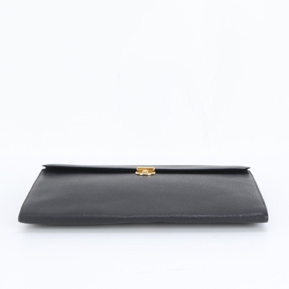 Gucci Vintage Leather Clutch Pouch Business Black — view 4