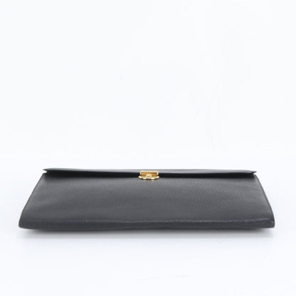 Gucci Vintage Leather Clutch Pouch Business Black — view 4