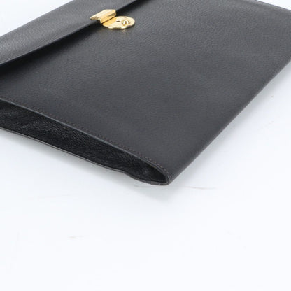 Gucci Vintage Leather Clutch Pouch Business Black — view 3