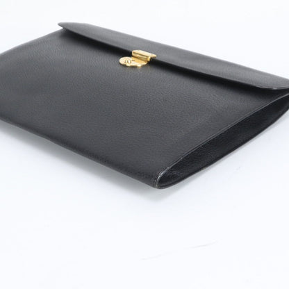 Gucci Vintage Leather Clutch Pouch Business Black — view 5