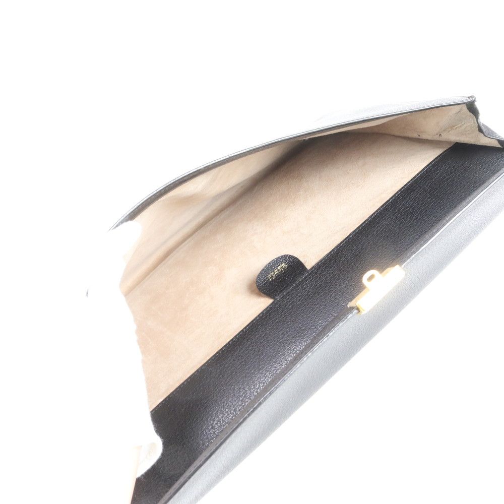Gucci Vintage Leather Clutch Pouch Business Black — view 6
