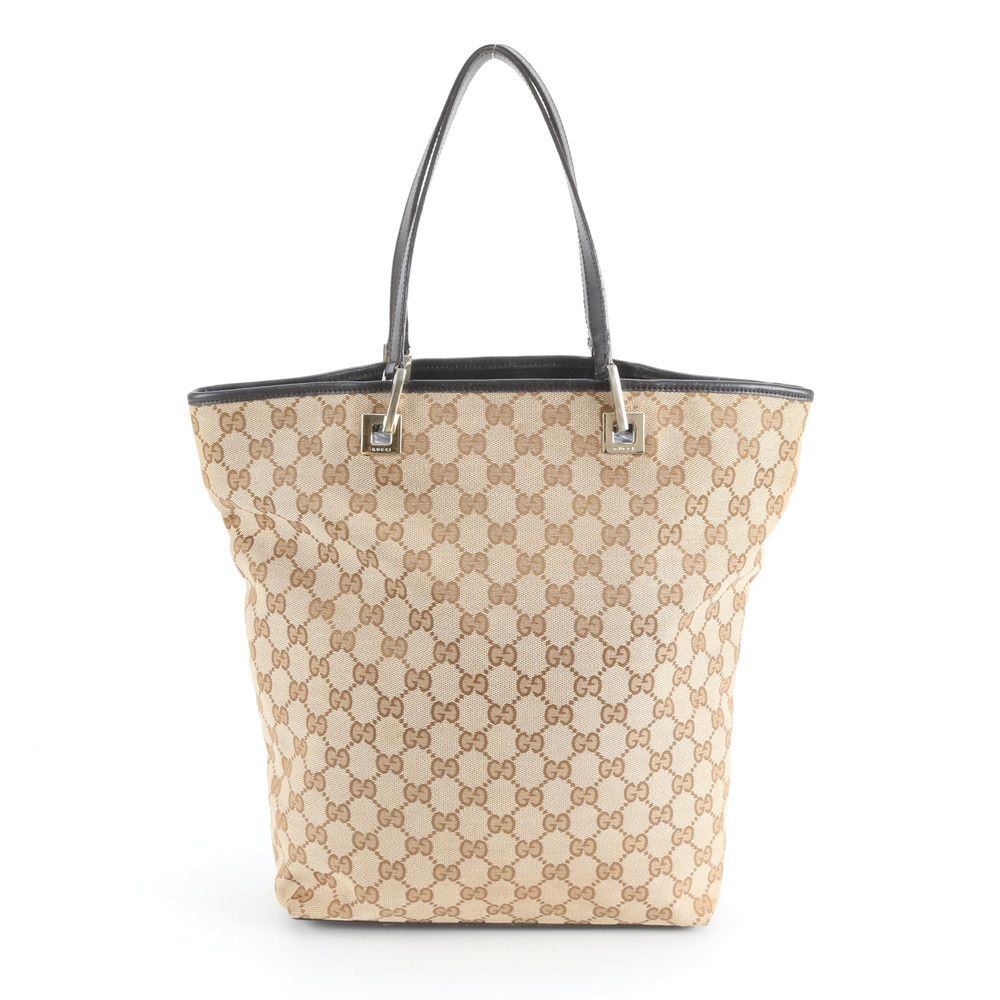 Gucci GG Canvas 002 Leather Tote Shoulder Hand Brown Ebm — view 3