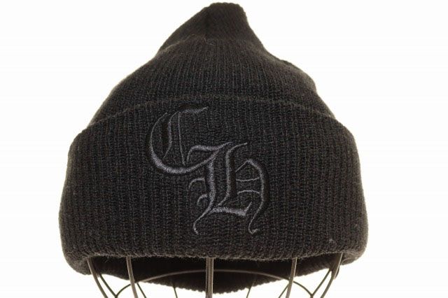 Chrome Hearts CH Logo Embroidery Beanie Black CH Knit Hat — view 2
