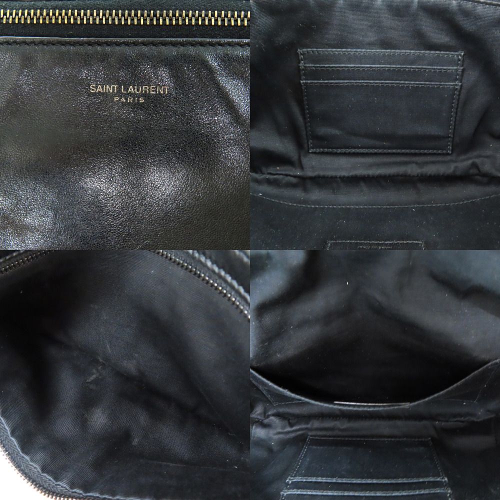 Saint Laurent Paris Leather Belt Bag Black — view 7