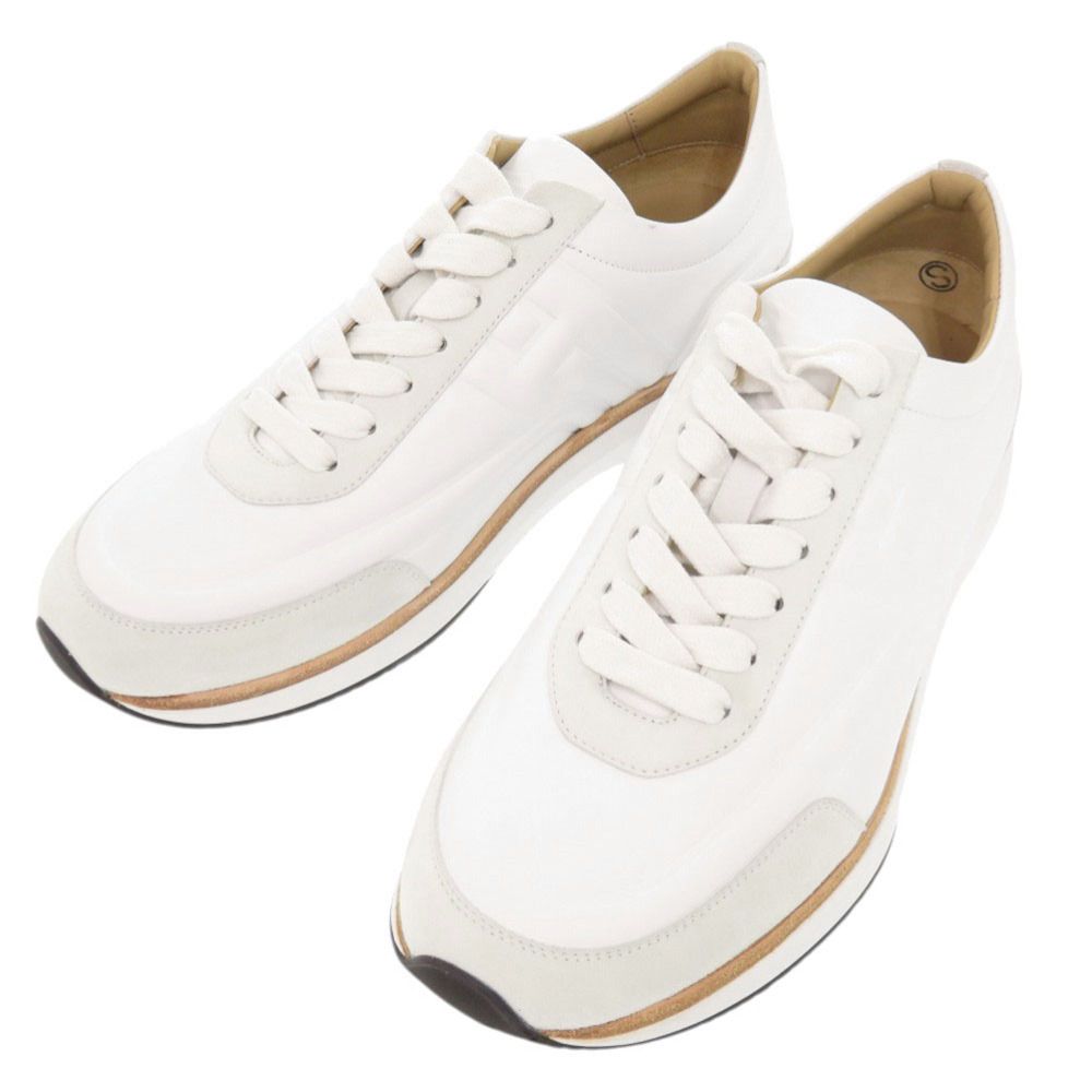 Hermes Easy 40.5 Calf Chevre Velois White Sneakers