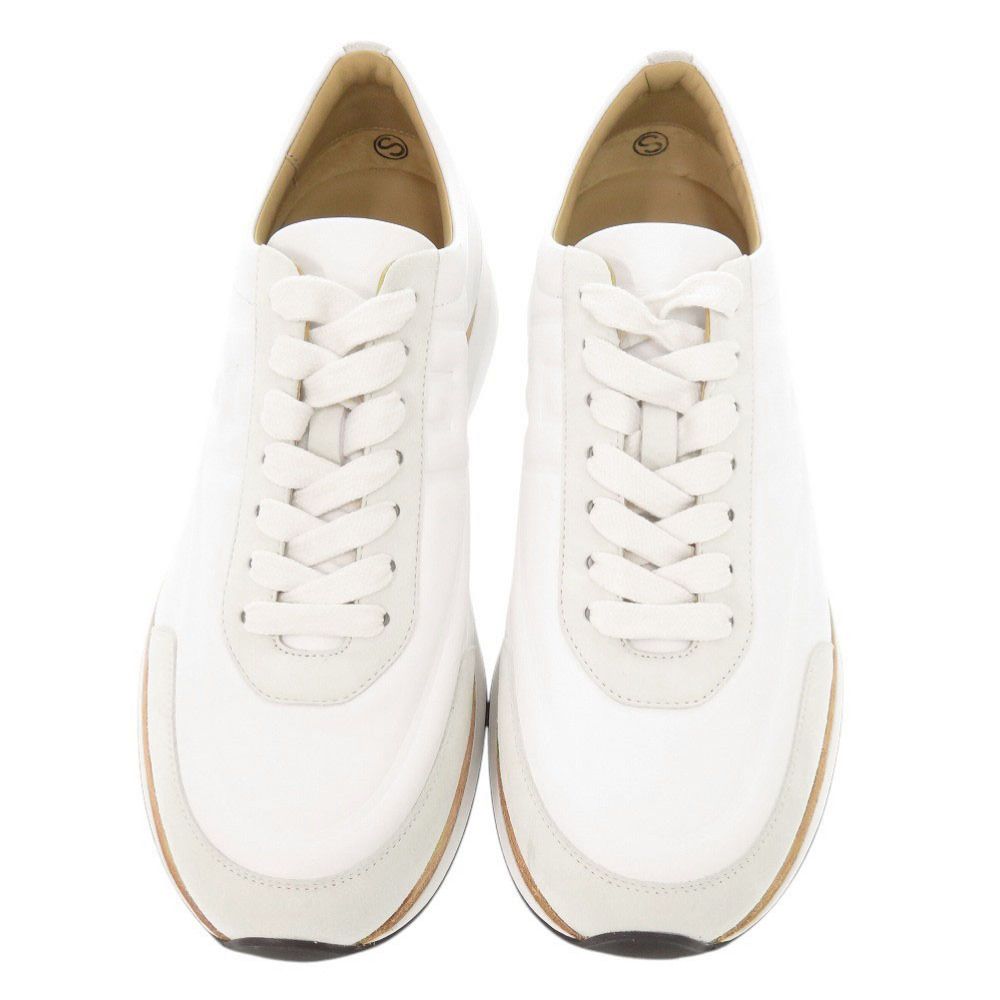 Hermes Easy 40.5 Calf Chevre Velois White Sneakers — view 3