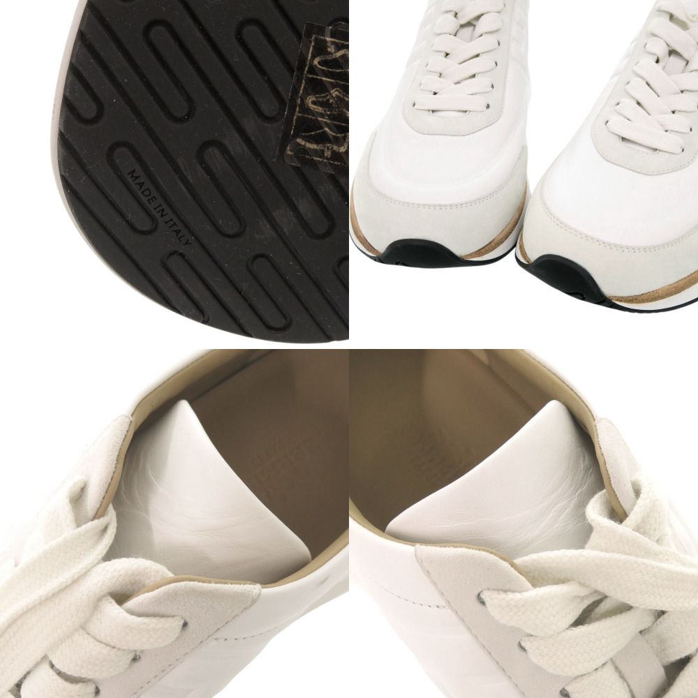 Hermes Easy 40.5 Calf Chevre Velois White Sneakers — view 7
