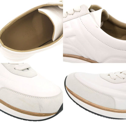 Hermes Easy 40.5 Calf Chevre Velois White Sneakers — view 9