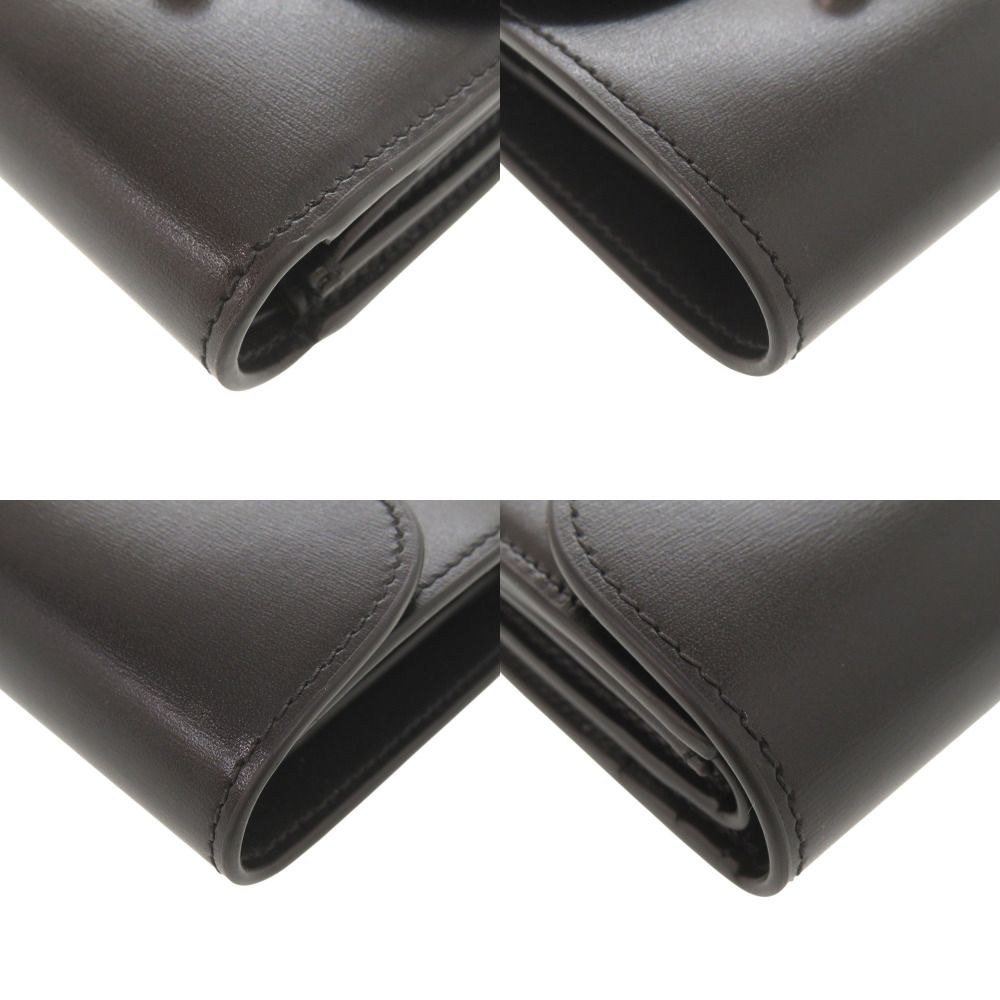 Celine Small Flap Wallet Triomphe Leather Black Trifold — view 4