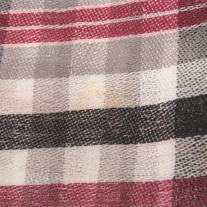 Louis Vuitton Etole Madras Check Monogram Shawl Cotton Gray Black Red Scarf — view 4