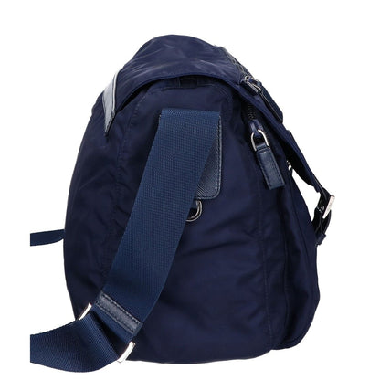Prada Nylon Flap Shoulder Bag Navy — view 4