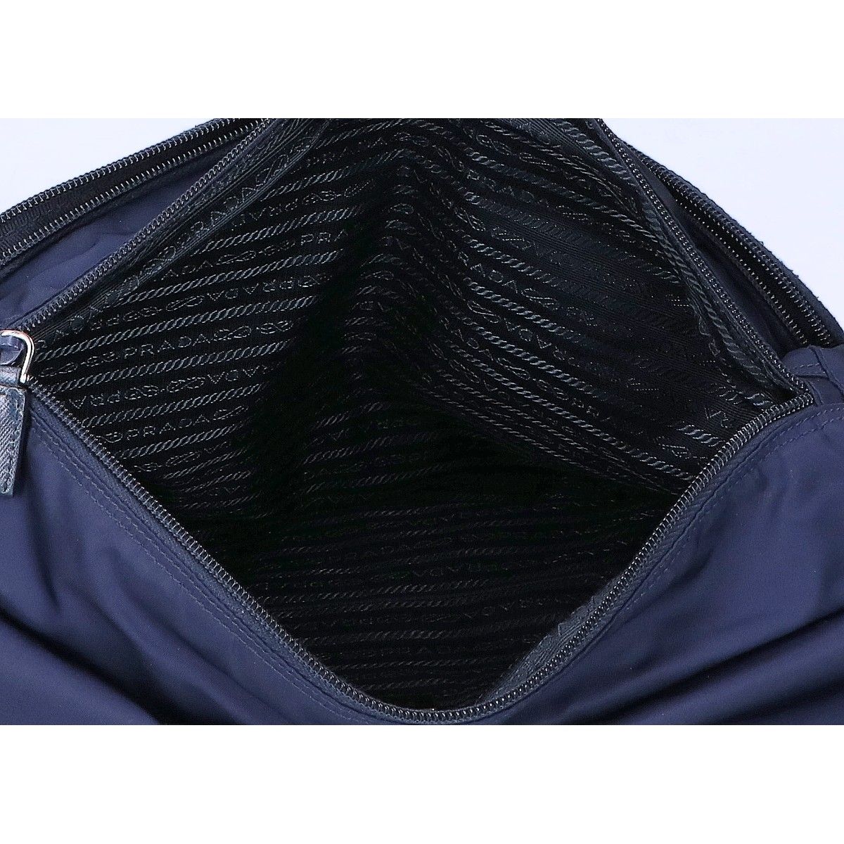 Prada Nylon Flap Shoulder Bag Navy — view 6