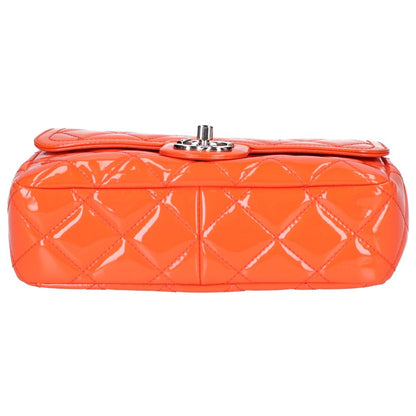 Chanel Orange Patent Leather Quilted Shoulder Bag — view 5