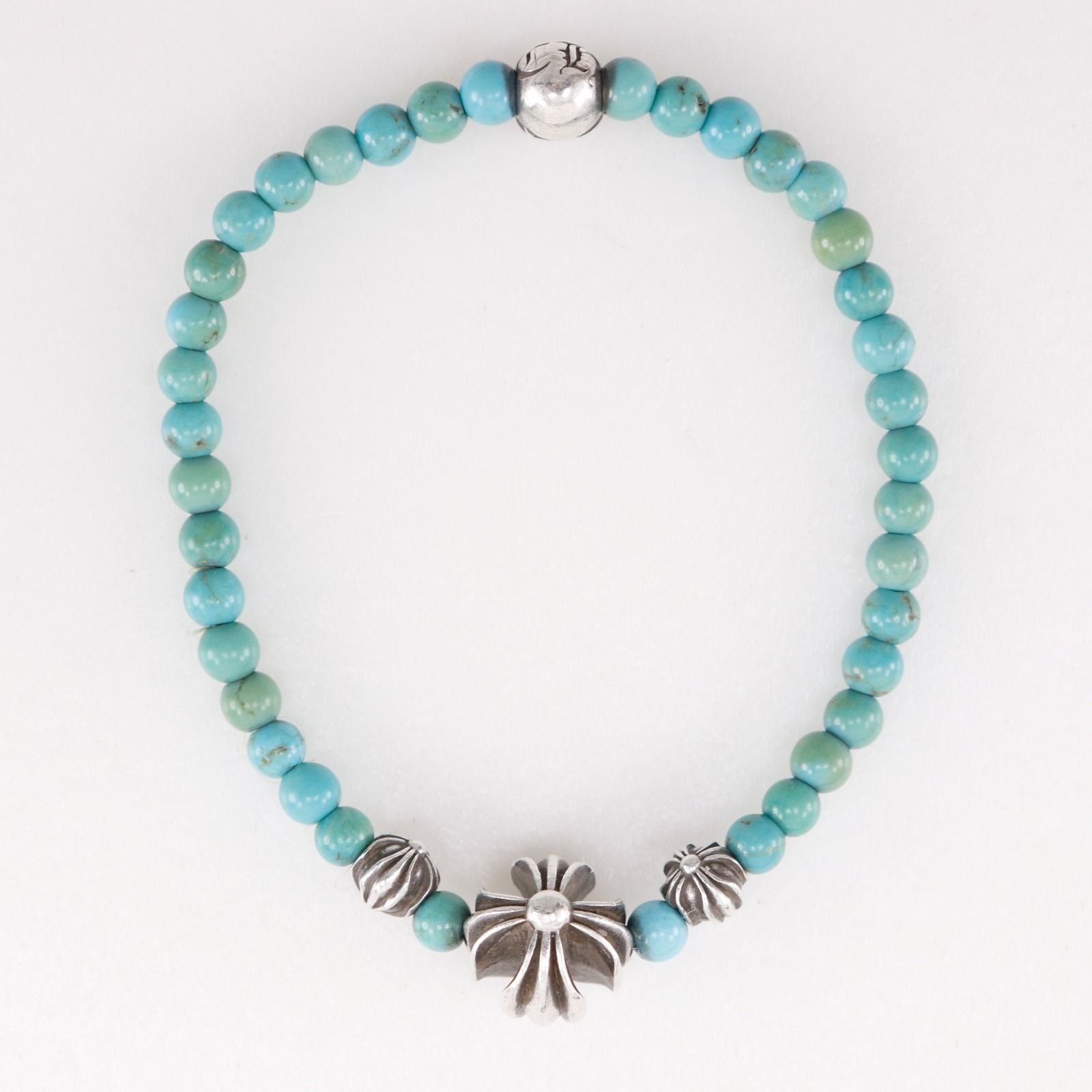 Chrome Hearts Turquoise 925 Sterling Silver Bracelet — view 4