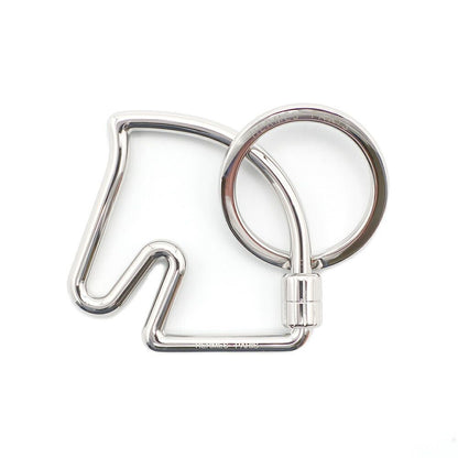Hermes Ten Key Holder Cheval Key Sling Bag Charm Stainless Steel Silver Color