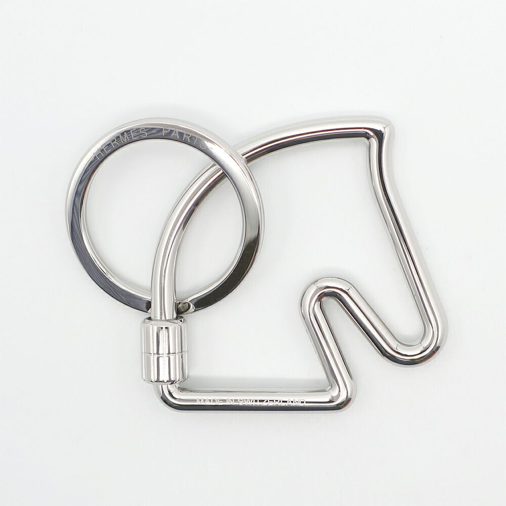 Hermes Ten Key Holder Cheval Key Sling Bag Charm Stainless Steel Silver Color — view 2