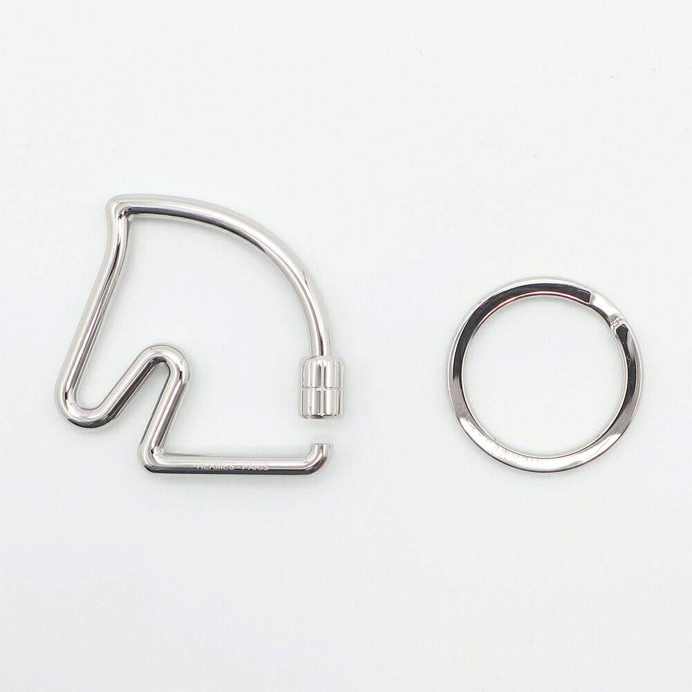 Hermes Ten Key Holder Cheval Key Sling Bag Charm Stainless Steel Silver Color — view 3