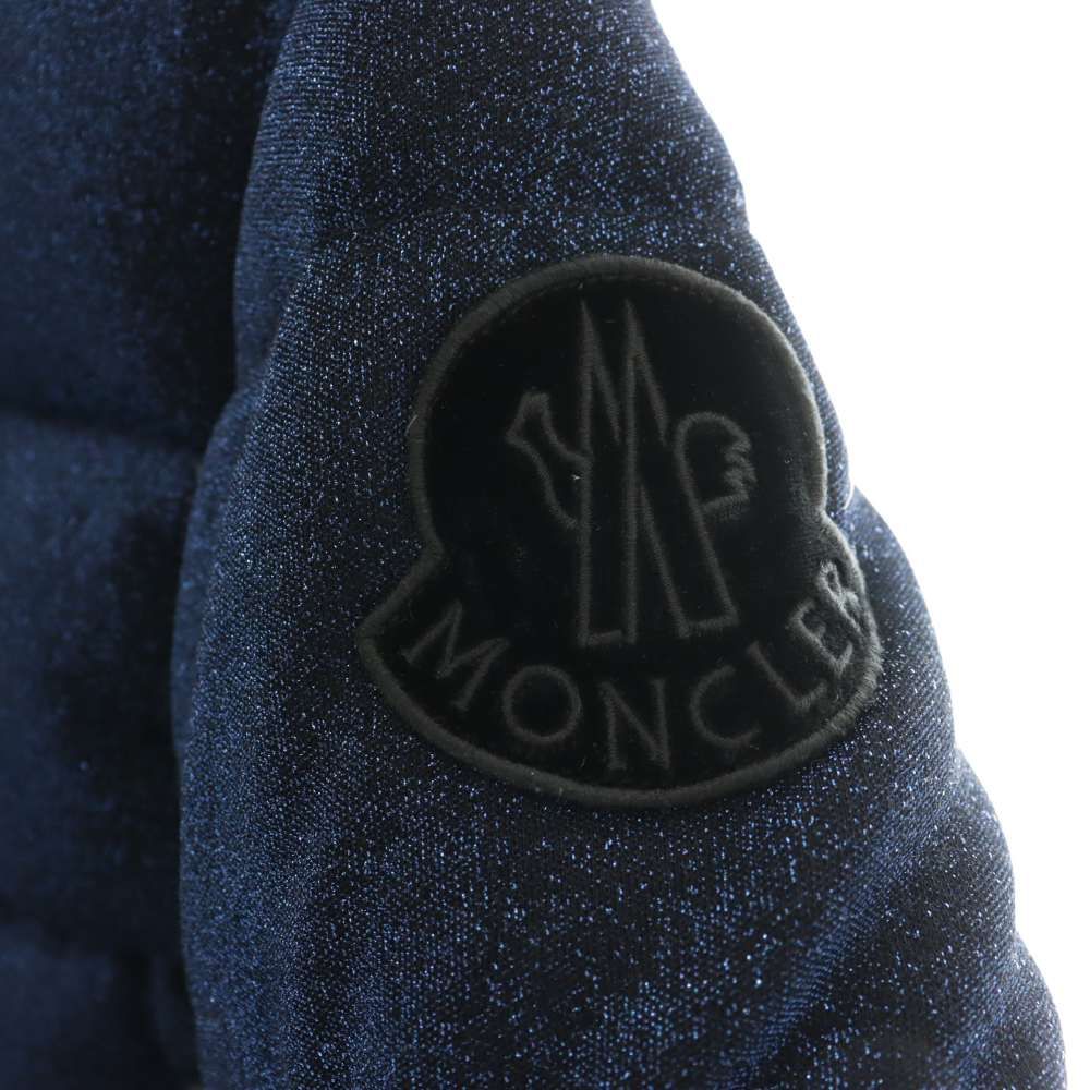 Moncler Taurua Down Jacket Logo Lame 8 Blue SY — view 6