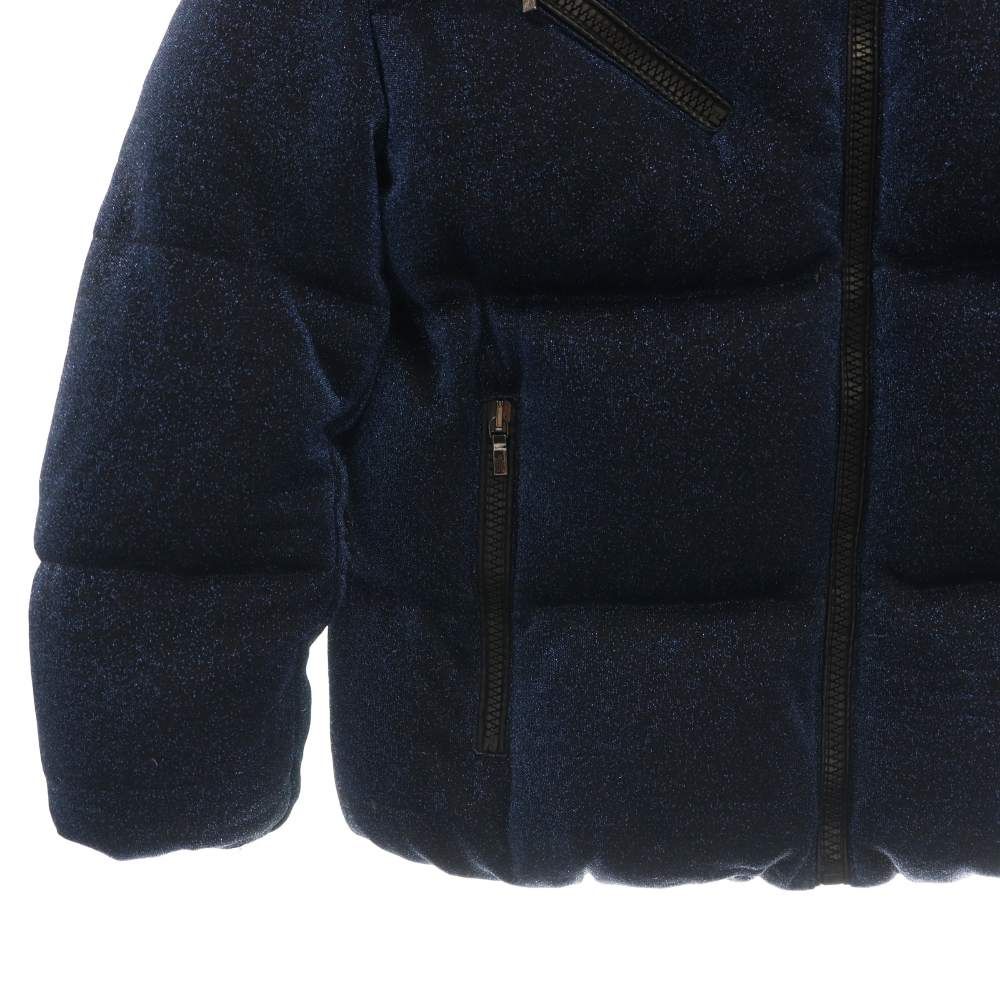 Moncler Taurua Down Jacket Logo Lame 8 Blue SY — view 5