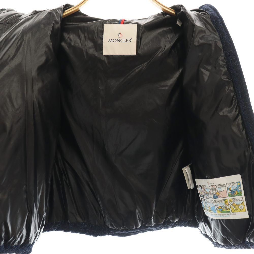 Moncler Taurua Down Jacket Logo Lame 8 Blue SY — view 3