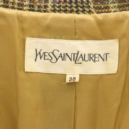 Saint Laurent Yves Tailored Jacket Nep Tweed 38 Brown Beige SY — view 6