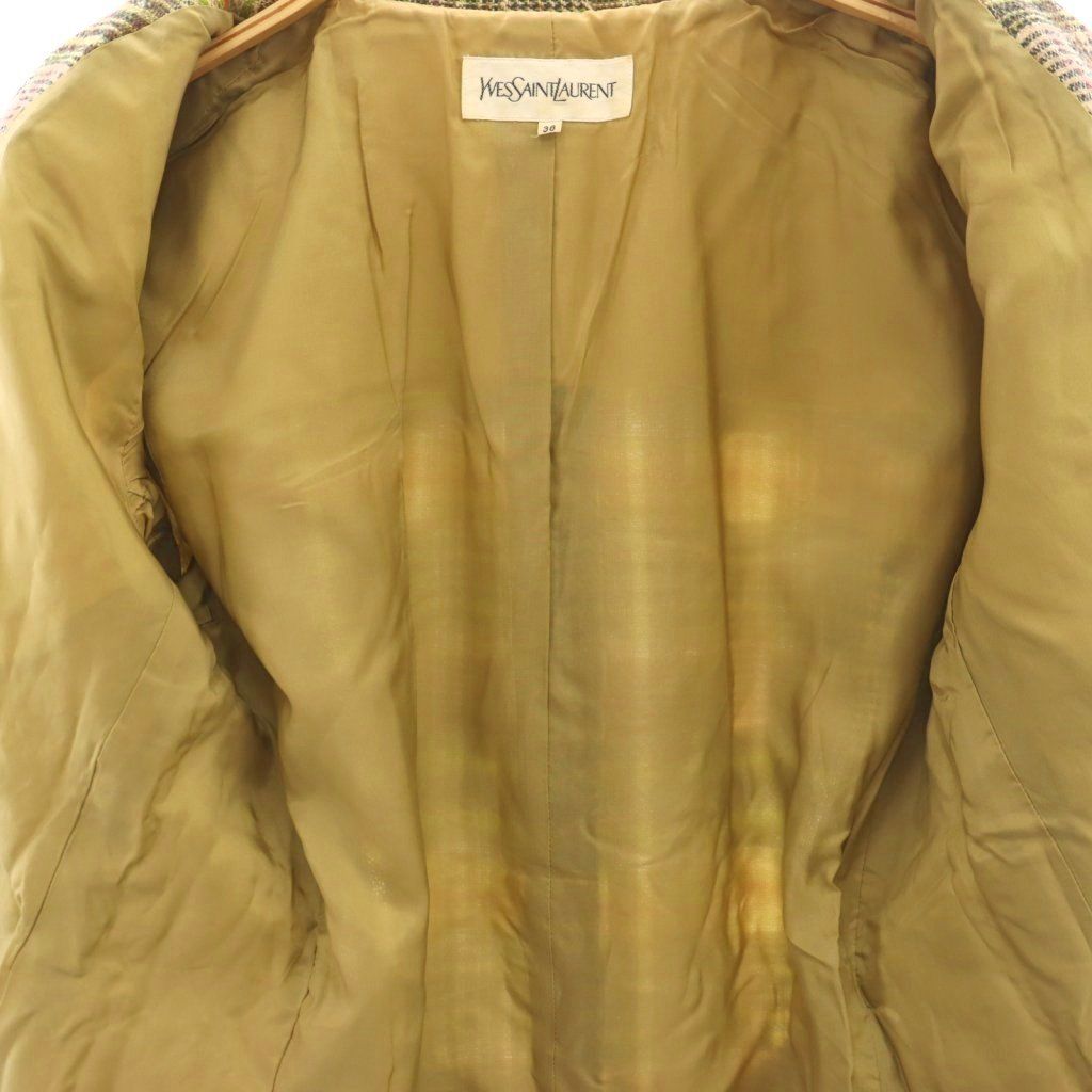 Saint Laurent Yves Tailored Jacket Nep Tweed 38 Brown Beige SY — view 3