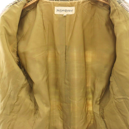 Saint Laurent Yves Tailored Jacket Nep Tweed 38 Brown Beige SY — view 3