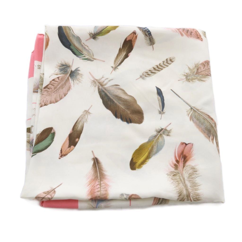 Hermes Plumes Feather Carre 90 Scarf All Over Pattern Pink White — view 3