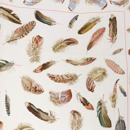 Hermes Plumes Feather Carre 90 Scarf All Over Pattern Pink White — view 7