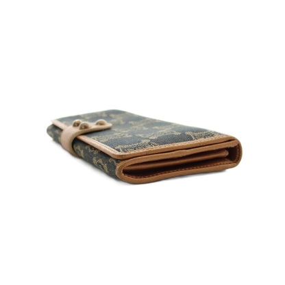Celine Macadam Pattern Wallet Bifold Coin Purse Canvas Leather Gray Beige — view 5