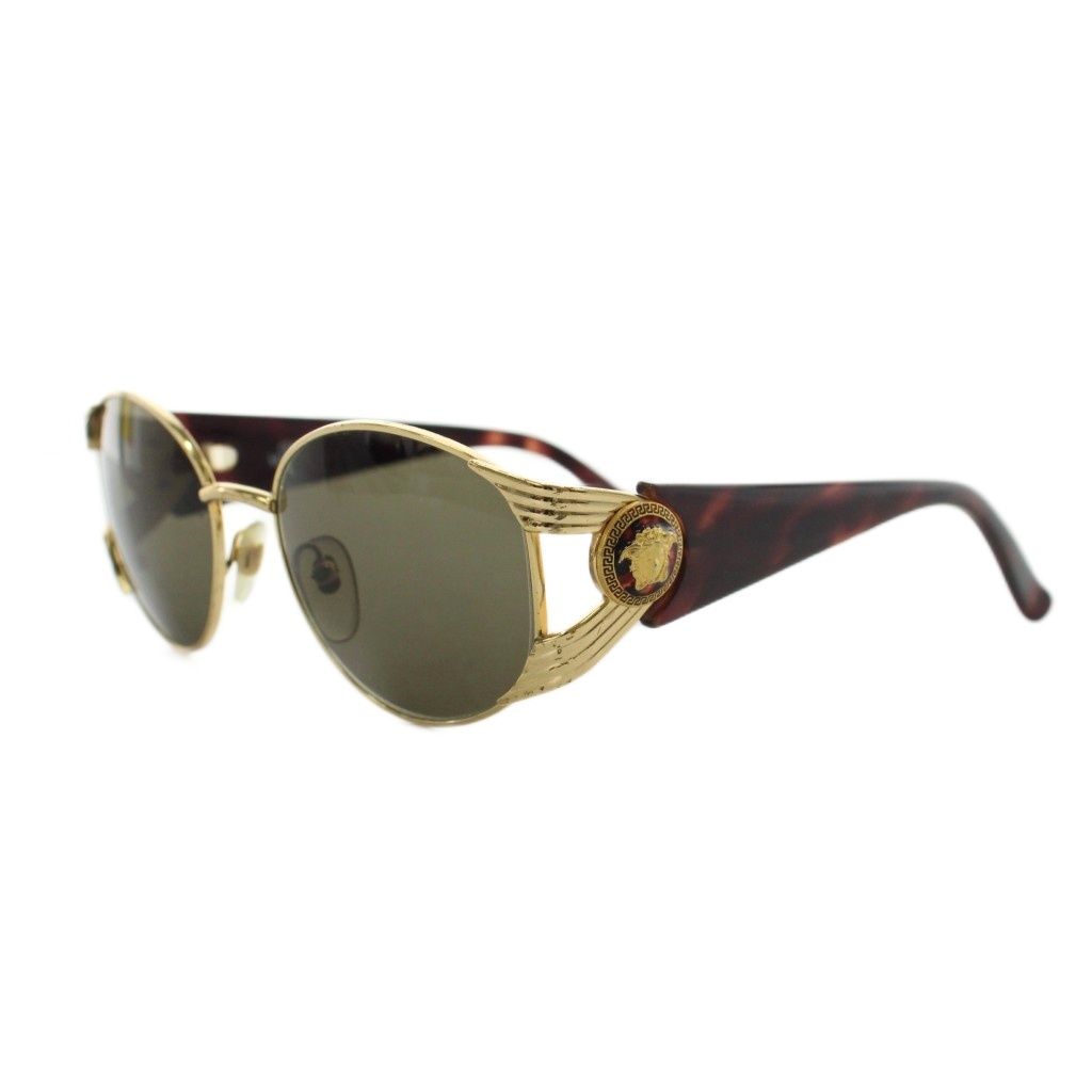 Versace Gianni Sunglasses Medusa Logo Gold Color Brown Eyewear — view 2