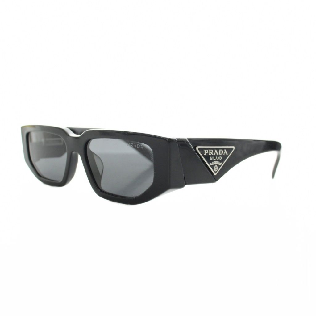 Prada Triangle Logo Plate Sunglasses Black Eyewear — view 2