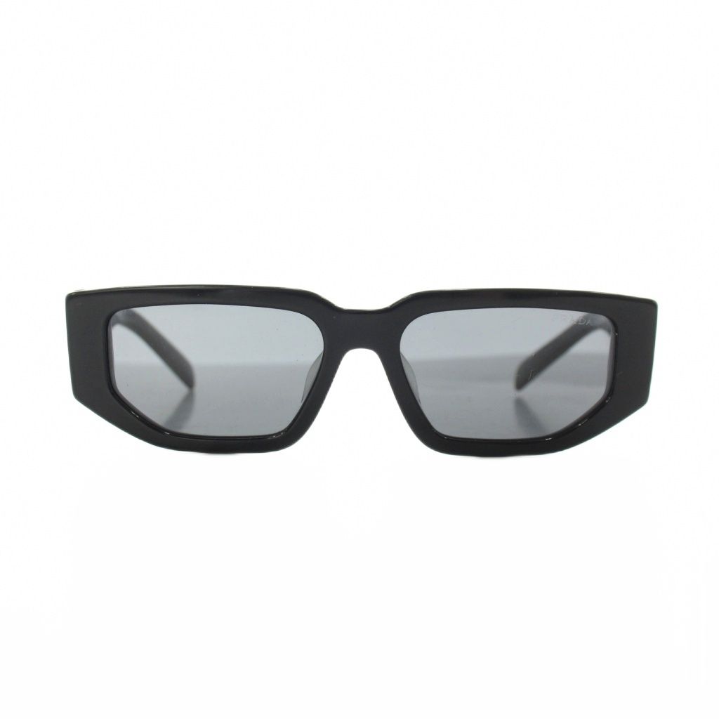 Prada Triangle Logo Plate Sunglasses Black Eyewear