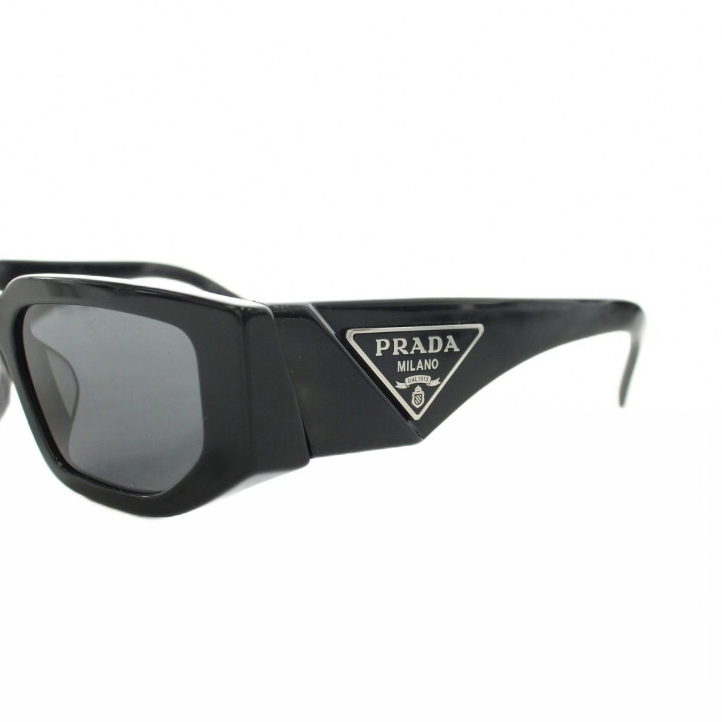 Prada Triangle Logo Plate Sunglasses Black Eyewear — view 5